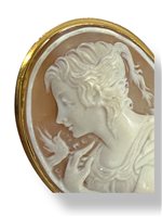 Brooch Mandile 1922 Woman Cammei antichi in Gold Conchiglia 1MSPC8 - 1MSPC8